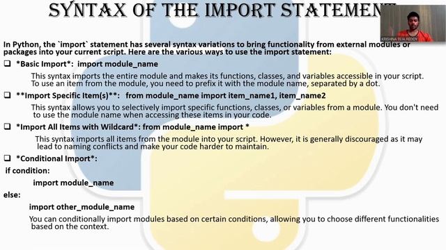 IMPORT STATEMENTS IN PYTHON смотреть онлайн