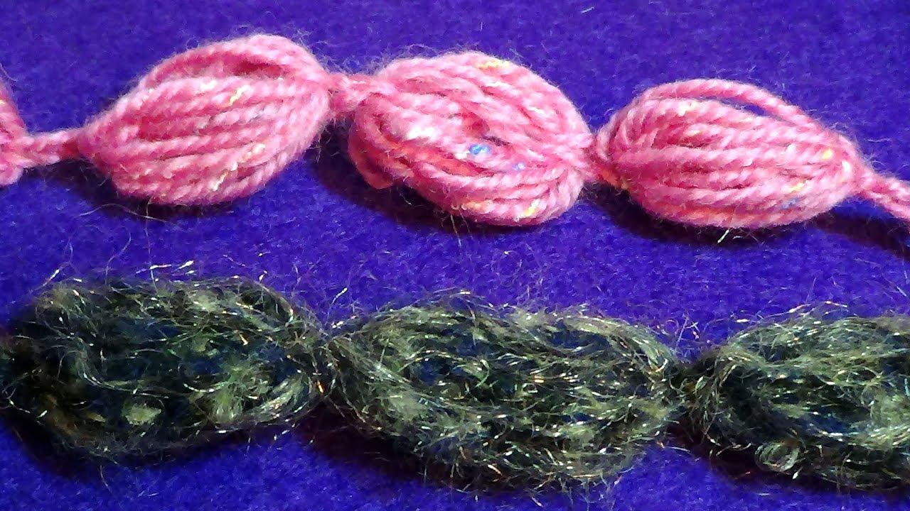 Цепочка из пышных столбиков - Chain of puff stitch