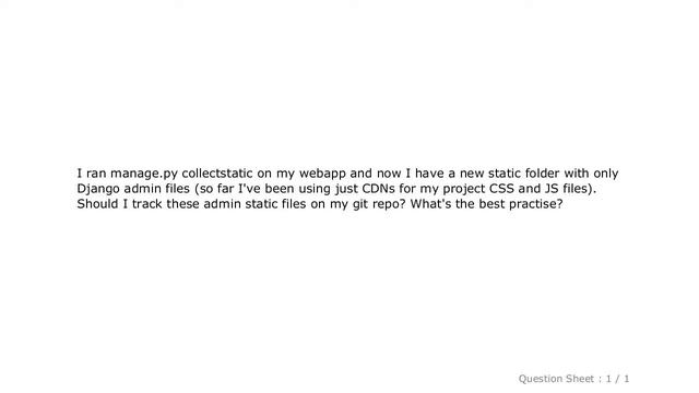 Django : Should I add Django admin static files to my git repo? смотреть онлайн