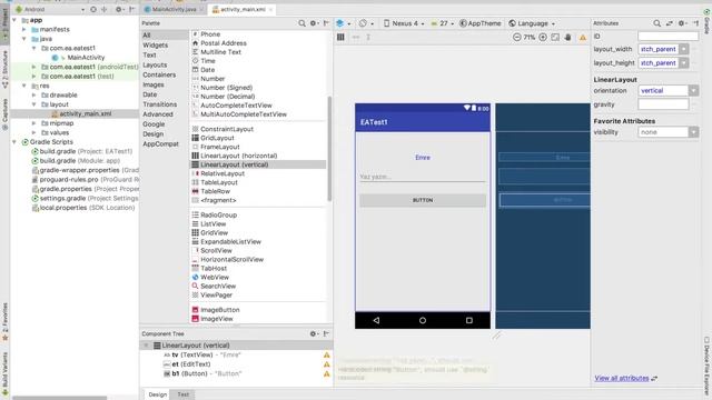 Android Dersleri 2 - EditText, LinearLayout, Margin, Padding Kullanımı смотреть онлайн