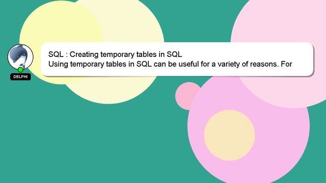 SQL : Creating temporary tables in SQL смотреть онлайн