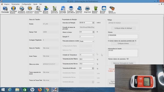 Data Logger de Temperatura USB 32000 registros Mod. HT-810 - Instrutherm смотреть онлайн