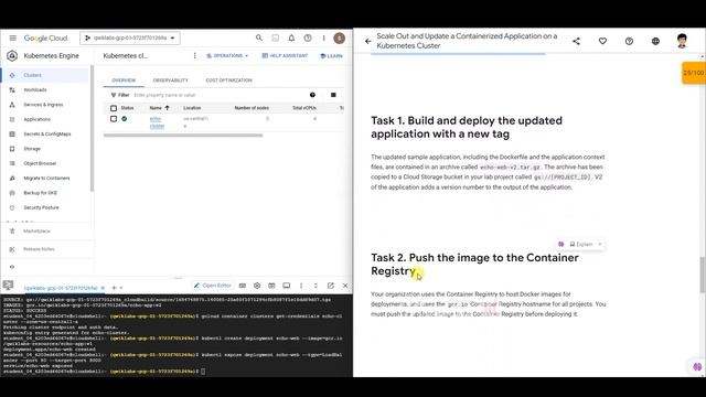 Ep-27 Scale Out and Update a Containerized Application on a Kubernetes Cluster | GSP305 смотреть онлайн