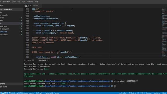 CCBP | Node Js Coding Assignment - 2 | Twitter | All Test Cases Passed смотреть онлайн