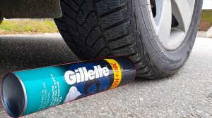 Давим колесом машины пену для бритья и разные игрушки