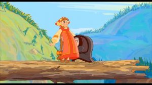 Алёша Попович и его команда проходят через расщелину ((наоборот)+ standing here i realize)