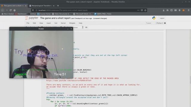 GachiCV123 - OpenCV + Pygame Color Detection Game смотреть онлайн