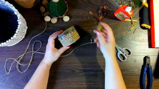 Сказочный домик - шкатулка в кашпо из веток/Своими руками/Простые вещи. смотреть онлайн