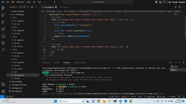 Challenge 6 | Unit test for asynchronous function | How to see coverage report. смотреть онлайн