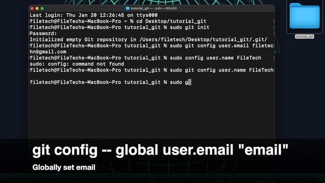 GIT AND GITHUB TUTORIAL: How to change or SET email address or username in GIT | Git config смотреть онлайн