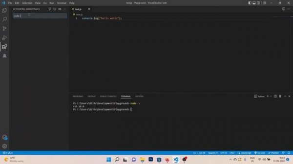 How to run javascript code in vscode [ Code Runner Extention ]