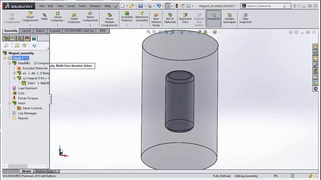 Simulating a permanent magnet in SOLIDWORKS with EMS by EMWorks смотреть онлайн