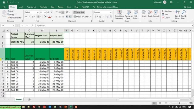 Create Simple & Automate Project Timeline in Excel | Project Management смотреть онлайн