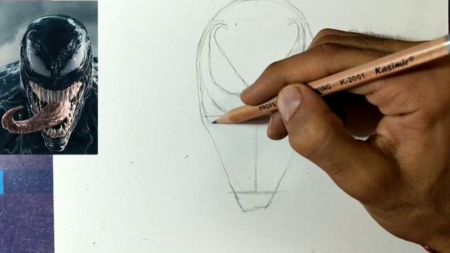 How to draw Venom easy // Full outline Tutorial step by step || смотреть онлайн