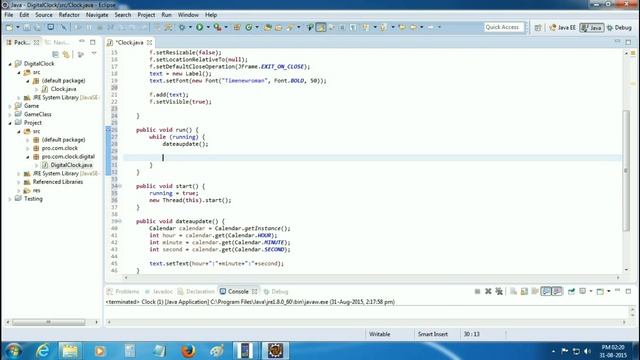 how to make digital clock in java eclips (bengali tutorial) text 1 смотреть онлайн
