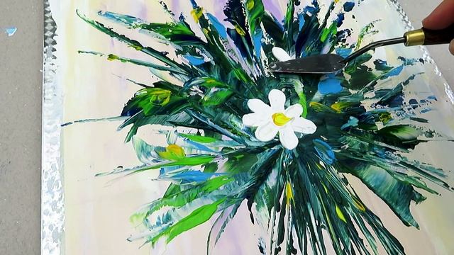 Как нарисовать полевые цветы акрилом Живопись в технике Acrylics Art шаг за шагом смотреть онлайн