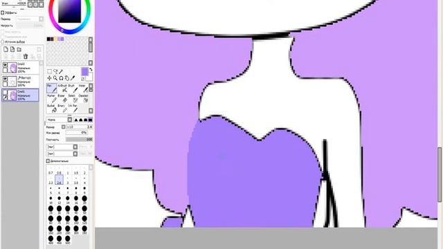 Урок первый. "Обводка".)| Уроки Paint Tool Sai смотреть онлайн