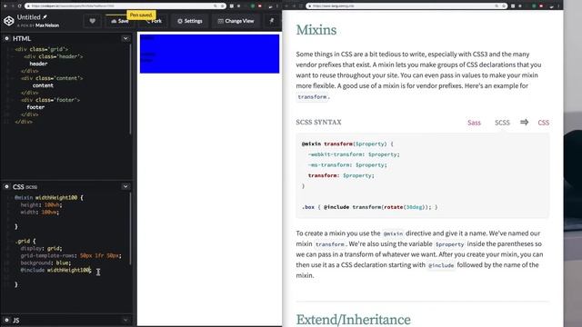 Mixins in SCSS & Mixin Parameter Variables. смотреть онлайн