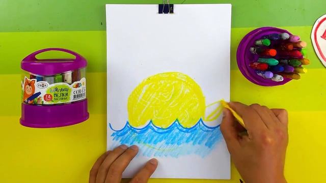 Как нарисовать КИТА мелками для детей смотреть онлайн