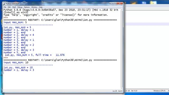 py199 Асинхронная работа в Python. Простейший пример смотреть онлайн