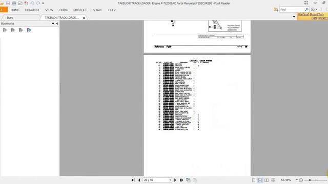 TAKEUCHI TRACK LOADER Engine P TL230EAC Parts Manual смотреть онлайн