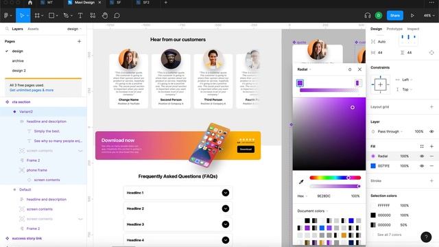 WEB DESIGN IN FIGMA ep. 29: Color Tokens + CTA Section Redesign – Free UX / UI Course смотреть онлайн