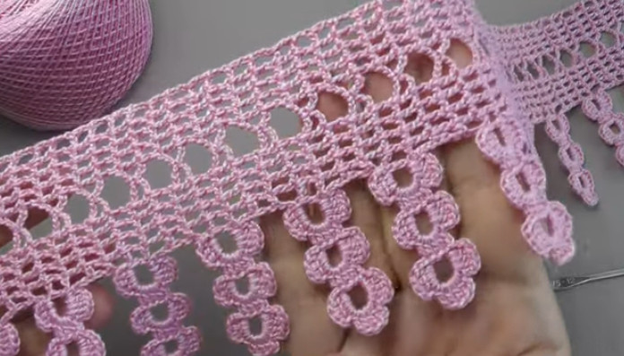 Вязание крючком: Кружево на метраж, кайма, обвязка края, простое вязание смотреть онлайн