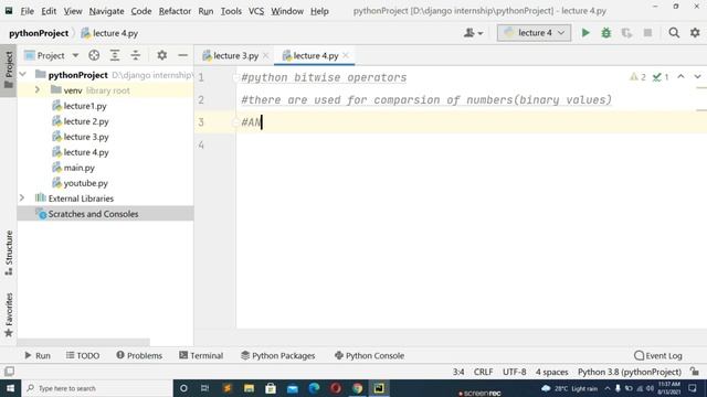 python lecture 4, python identity operators, python membership operators, python bitwise operators смотреть онлайн