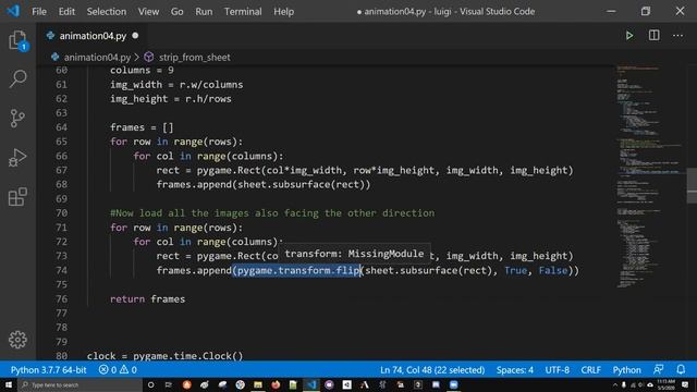 Pygame Sprite Animation смотреть онлайн