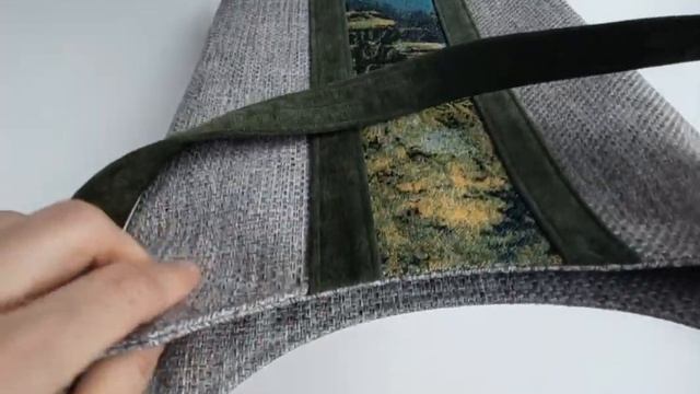 Женская сумка Природа серо-зеленого цвета, на молнии, носится на плече, ручной работы, хэндмэйд смотреть онлайн