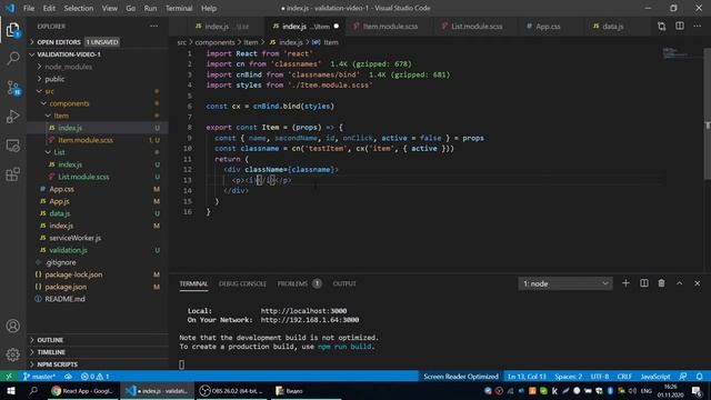 Sass модули в React и библиотека classnames смотреть онлайн