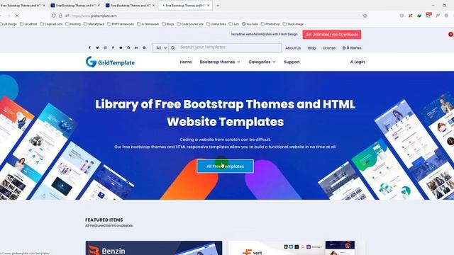 GridTemplate - A Library of Free Bootstrap Themes and HTML Website Templates смотреть онлайн