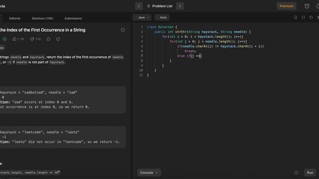 LeetCode28_Find the Index of the First Occurrence in a String (Java)_English Version смотреть онлайн