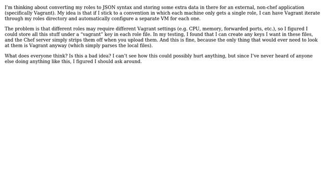 Storing extra data in .json role/environment files for external (i.e. non-Chef) applications смотреть онлайн
