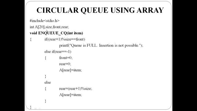 Circular Queue using Array: Program смотреть онлайн