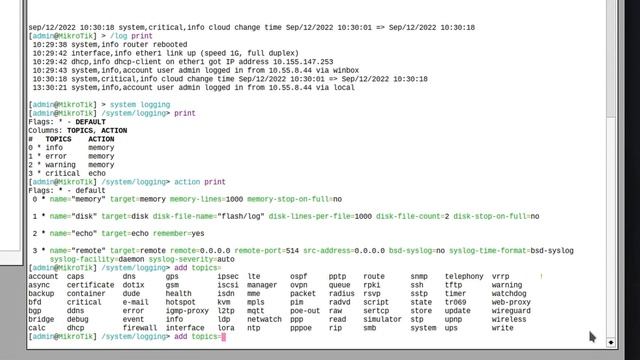 MikroTik Logging Basics