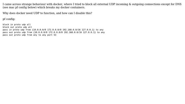 Why does Docker require udp ports to function - Can I disable this? смотреть онлайн