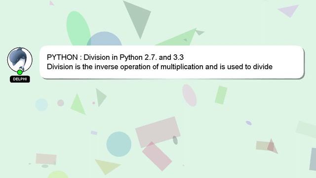 PYTHON : Division in Python 2.7. and 3.3 смотреть онлайн
