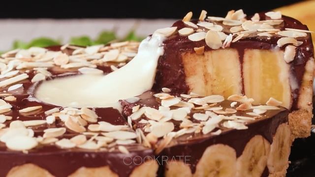 Without oven! Cake with chocolate and bananas - ready in 10 min! смотреть онлайн