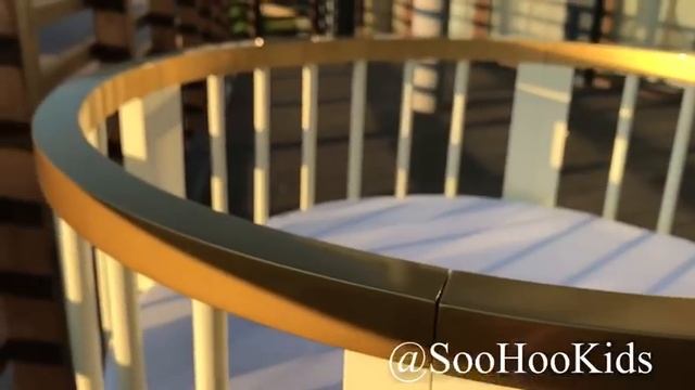 Золотая овальная кроватка SooHooKids Цвет молочный с золотой окантовкой смотреть онлайн