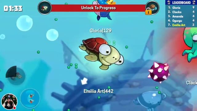 Девочка гоняет черепашку в EatMe.io | Let's play Games смотреть онлайн