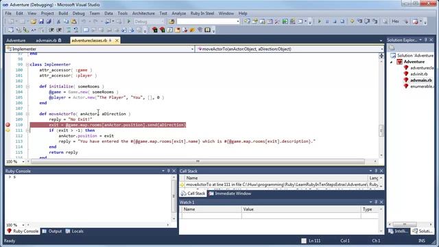 Debugging Ruby in Visual Studio 2010 смотреть онлайн