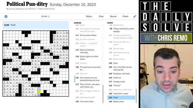 (Slightly) Speeding Through A Sunday - 10 December 2023 New York Times Crossword