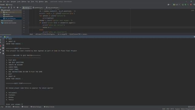 Quiz Console Application in Python смотреть онлайн