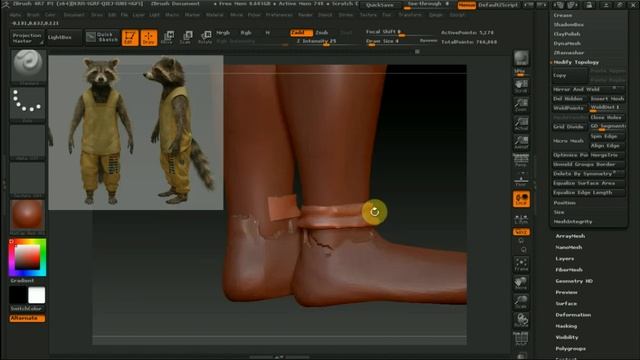 Zbrush 4R7 как сделать робу Енота Ракеты смотреть онлайн