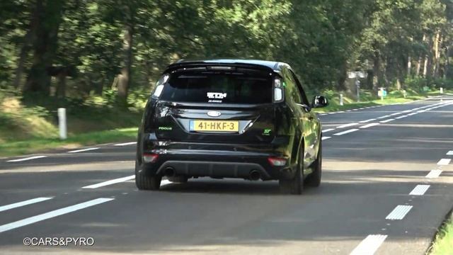 BEST OF Ford Focus RSST 5 Cylinder SOUNDS Compilation- Accelerations Revs Flames..