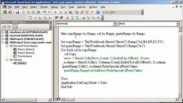 Automatically copy paste data from non adjacent cells in sheet1 to sheet2 with VBA смотреть онлайн