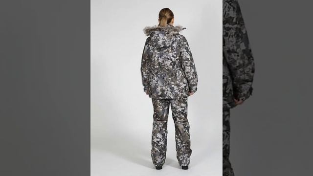 Женский зимний костюм KATRAN СКАНДИ -35 (Алова, Серые соты) Полукомбинезон смотреть онлайн