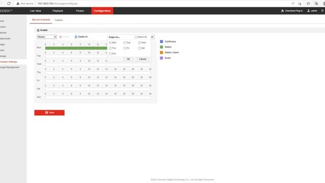 Setting Motion Record IPCamera Hikvision DS-2CD1023G0-IUF смотреть онлайн