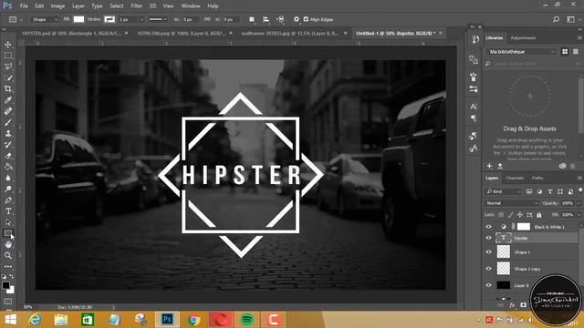 Hipster Logo Design - Photoshop CC Tutorial смотреть онлайн